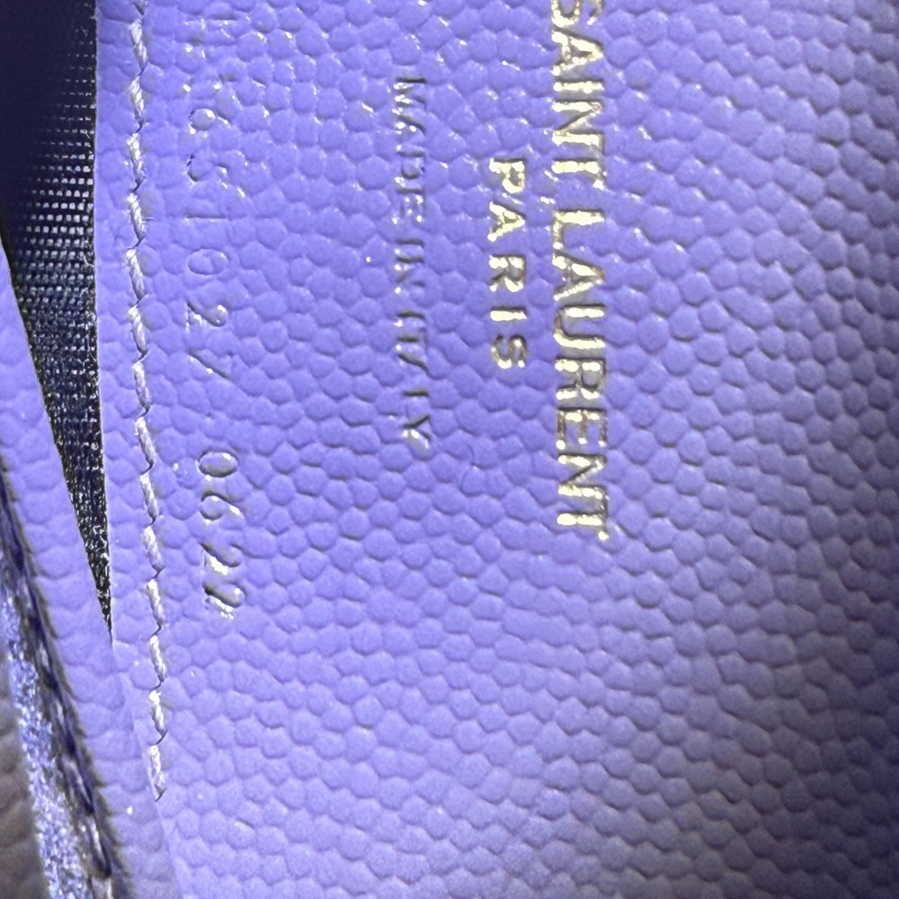 Authentic Saint Laurent Purple Quilted Leather Wallet - Picture 13 of 14